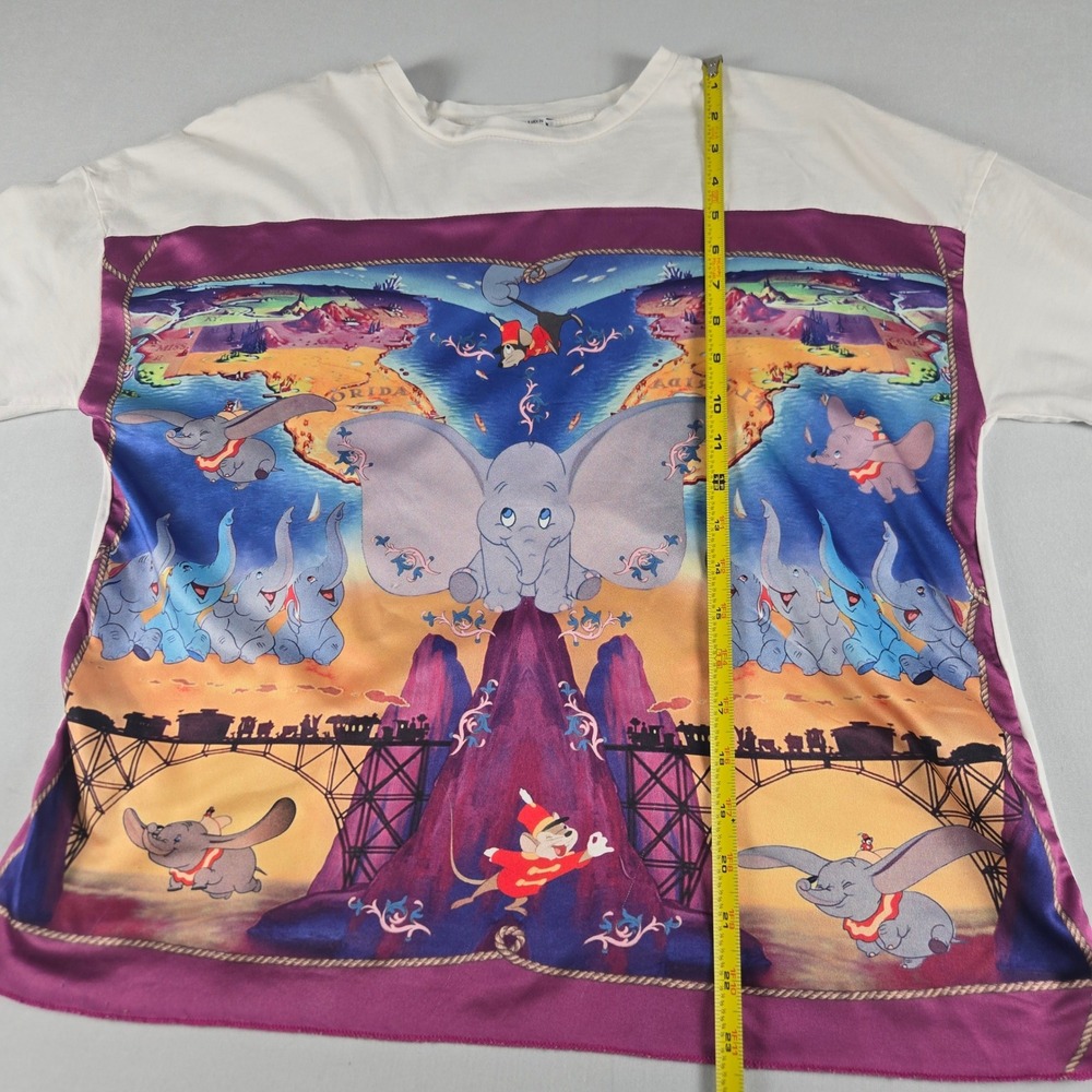 Zara Disney Dumbo Graphic T-Shirt Women Small White Short Sleeve Disneycore - Picture 7 of 8